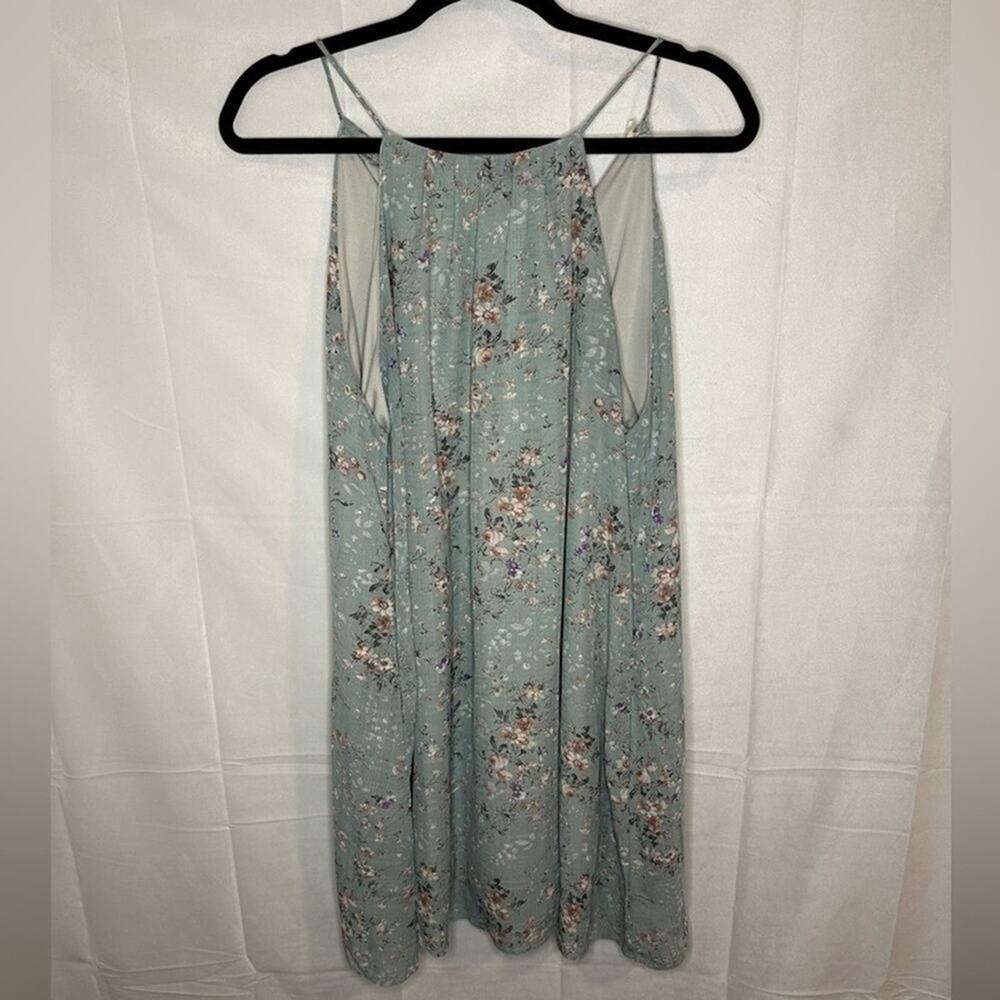 Dress Up Womens Medium Blue, Pink, Green, White, Purple Floral Sleeveless Dress